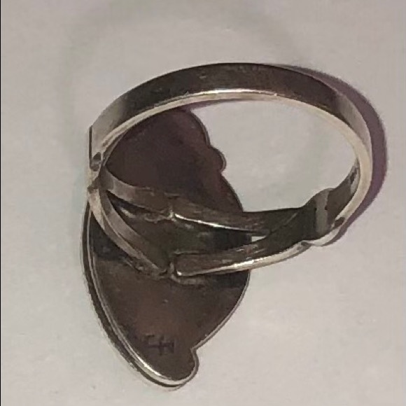 Vintage Navajo signed CH (Chad Hoskie) Size 5.5 925 Ring Or Pinky Ring. R2 - Picture 7 of 10